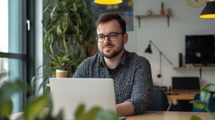 Wall Mural - portrait of a SEO Consultant working in modern office, male tech worker 