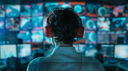 Wall Mural - The operator in control room