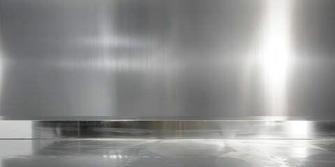 Wall Mural - Reflective Metal Surface with a Light Gradient