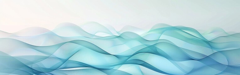 Wall Mural - Abstract Blue And White Wave Pattern Digital Art