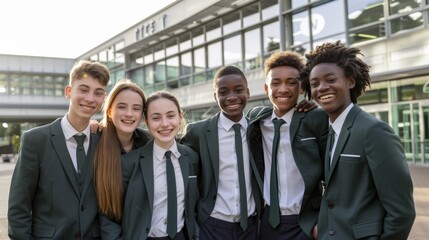 Poster - The students in uniforms