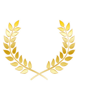 gold award, award, laurel, tree wreath, golden, leaves, icon, design, celebration, badge, symbol, success, illustration,