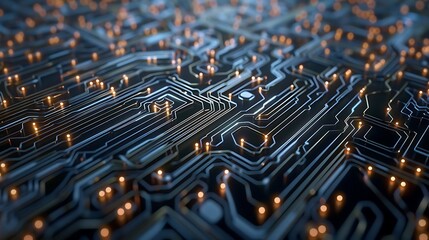 Wall Mural - Electronic circuit graphic for tech background