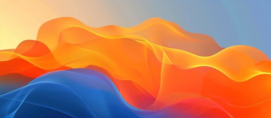 Canvas Print - A colorful wave with orange and blue colors
