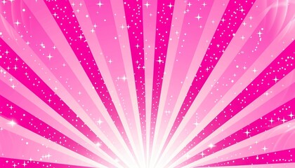 Wall Mural - elegant pink background with smooth white light rays and scattered shining stars, perfect for a drea