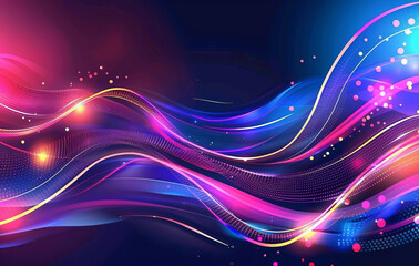 Canvas Print - A colorful, swirling pattern of pink, blue, and purple with a lot of sparkles by AI generated image