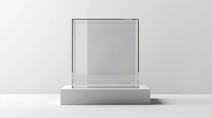 Canvas Print - A clear glass display case sits atop a white surface, ideal for showcasing small items or as a decorative piece