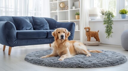 Wall Mural - The Dog in Cozy Living Room