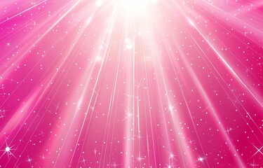 Wall Mural - pink gradient background with gentle white light rays and twinkling stars, perfect for a whimsical, 