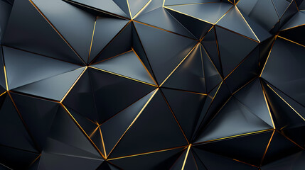 Wall Mural - Dark polygonal, geometric pattern