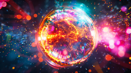 Wall Mural - abstract colorful energy sphere