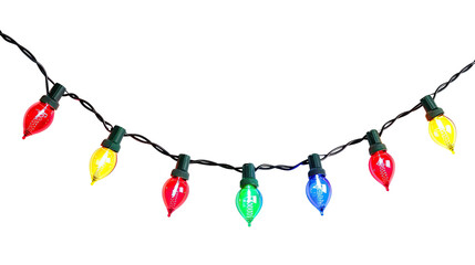 Wall Mural - christmas lights on a transparent background