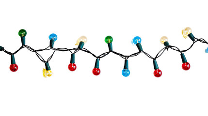 Wall Mural - christmas lights on a transparent background