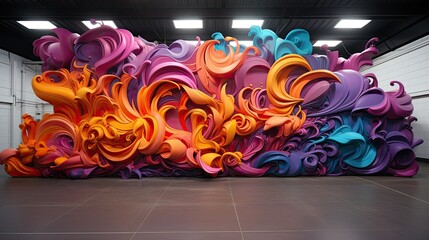 bold graffiti art in energetic color scheme