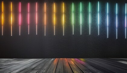 Wall Mural - Neon lights are popular in signage due to their bright and vibrant colors.Neon signs are made by bending glass tubes into various shapes. 
