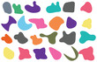 © Optimus Prime - Organic blobs set icon on transparent background. coloring Blob shape organic set. Fluid cooler blob shape vector for abstract design. Abstract watery forms template.
