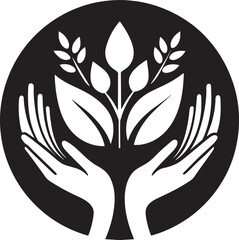 Wall Mural - healing hand logo illustration black and white