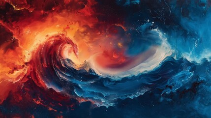 Fiery and Aquatic Abstract Duality