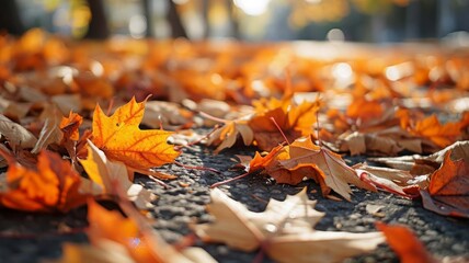 autumn leaves on the ground