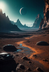 Wall Mural - The surface of an alien planet