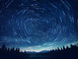 © TatjanaMeininger - Illustration of long exposure of stars creating circular trails around the North Star in a clear night sky