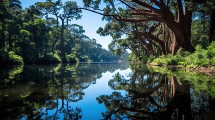 Sticker - river in the forest