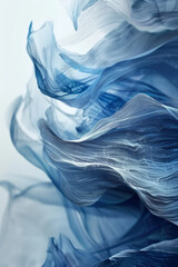 Fototapete - Elegant abstract brush strokes in soft hues on a light grey background,