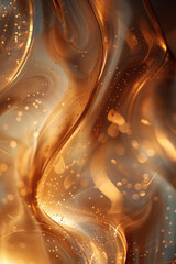 Poster - Elegant abstract pattern using metallic lines and soft hues on a plain surface,