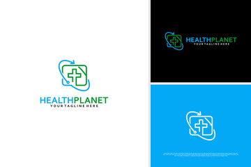 Wall Mural - Vector health orbit logo design template