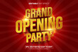 © Global Studio - Grand opening party 3d editable vector text effect. Neon light vintage text style