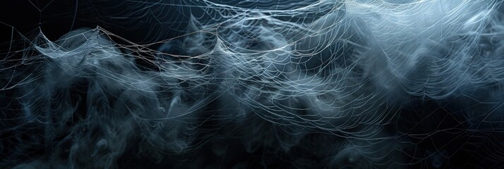 Intricate Spider Web with Delicate Dew Drops
