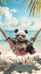 Wall Mural - Panda in sunglasses.