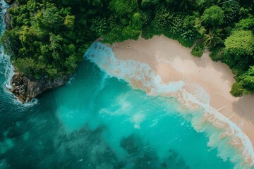Wall Mural - Tropical Paradise Beach from Above