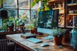 © Sandu - Cozy Home Office with Indoor Plants