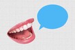 © BillionPhotos.com - Collage creative illustration open speak  mouth communication