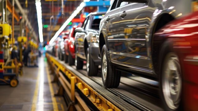 Automobile Assembly Line in Motion AI generated