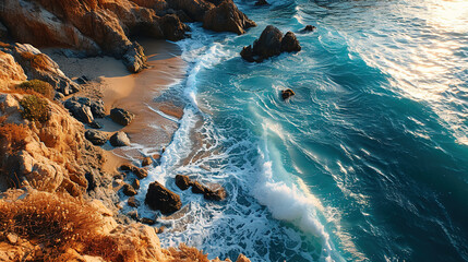 Poster - Aerial View Of Beautiful Tropical Island Beach Landscape Background