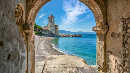 Wall Mural - It's a beautiful European travel scene with historic architecture and traditional buildings in the foreground.