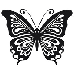 Wall Mural - black and white butterfly, 