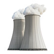 © KimlyPNG - Nuclear power plant front view full length isolate on transparency background PNG