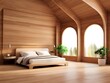 © The Best One - interior of a room wooden design 3D illustration