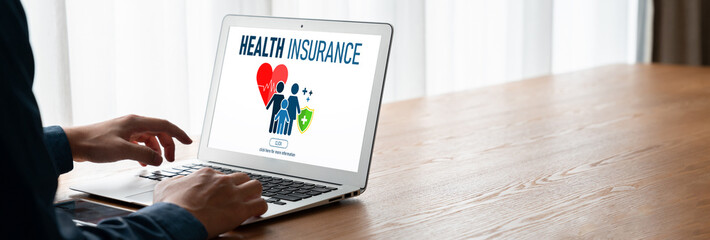 Wall Mural - Health insurance web site modish registration system for easy form filling