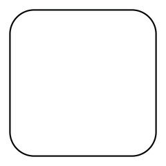 Wall Mural - rounded square shape, black and white vector silhouette illustration