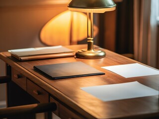 Canvas Print - blank paper on the desk