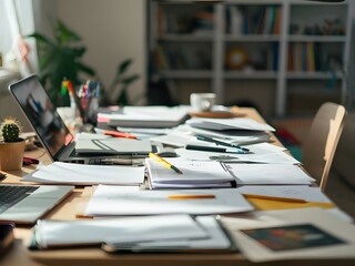 Canvas Print - blank paper on the desk