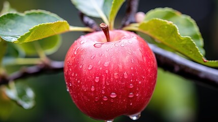 Wall Mural - wet red apple