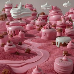 Wall Mural - world of pink chocolate