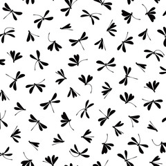 Wall Mural - Simple and beautiful dragonfly seamless pattern,