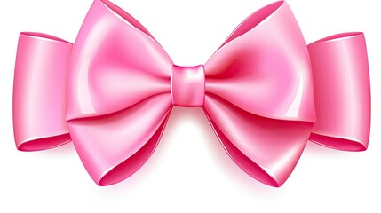 Poster - pink bow isolated on white