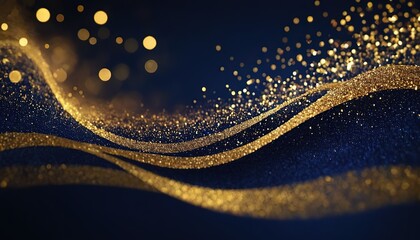 Wall Mural - abstract background with dark blue and gold particle and golden shiny star dust